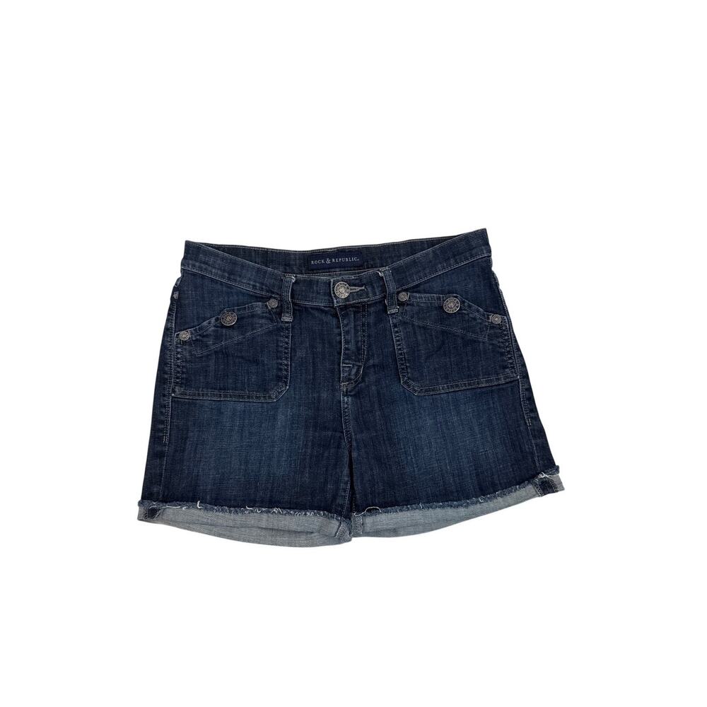 Rock & Republic Y2K Stinger Cut-Off Fray Hem Mid Rise Denim Jean Shorts Size 10